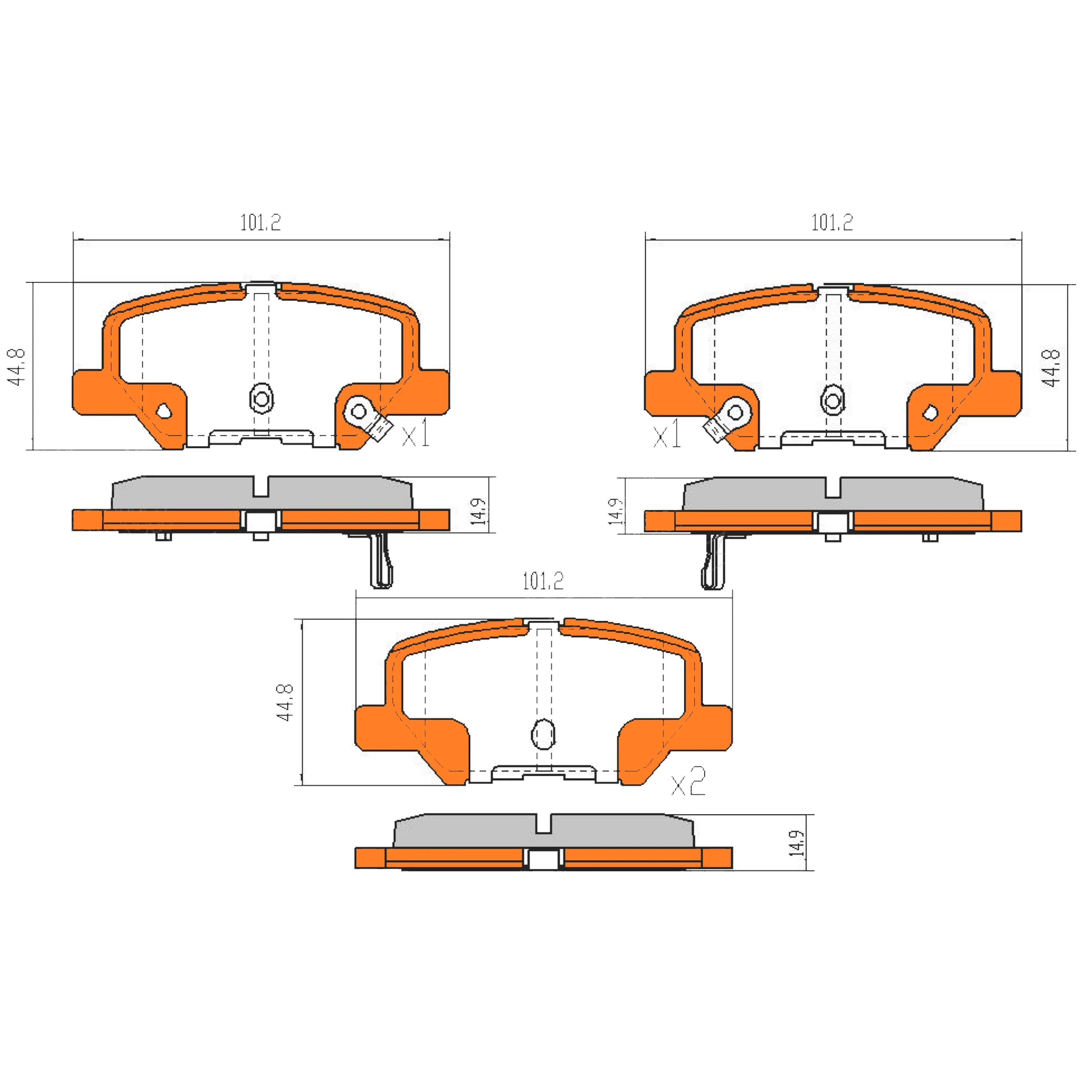 Rear Disc Brake Pad Set for Mitsubishi ASX XA XB  Outlander ZJ, ZK, ZL Mech - Image 2