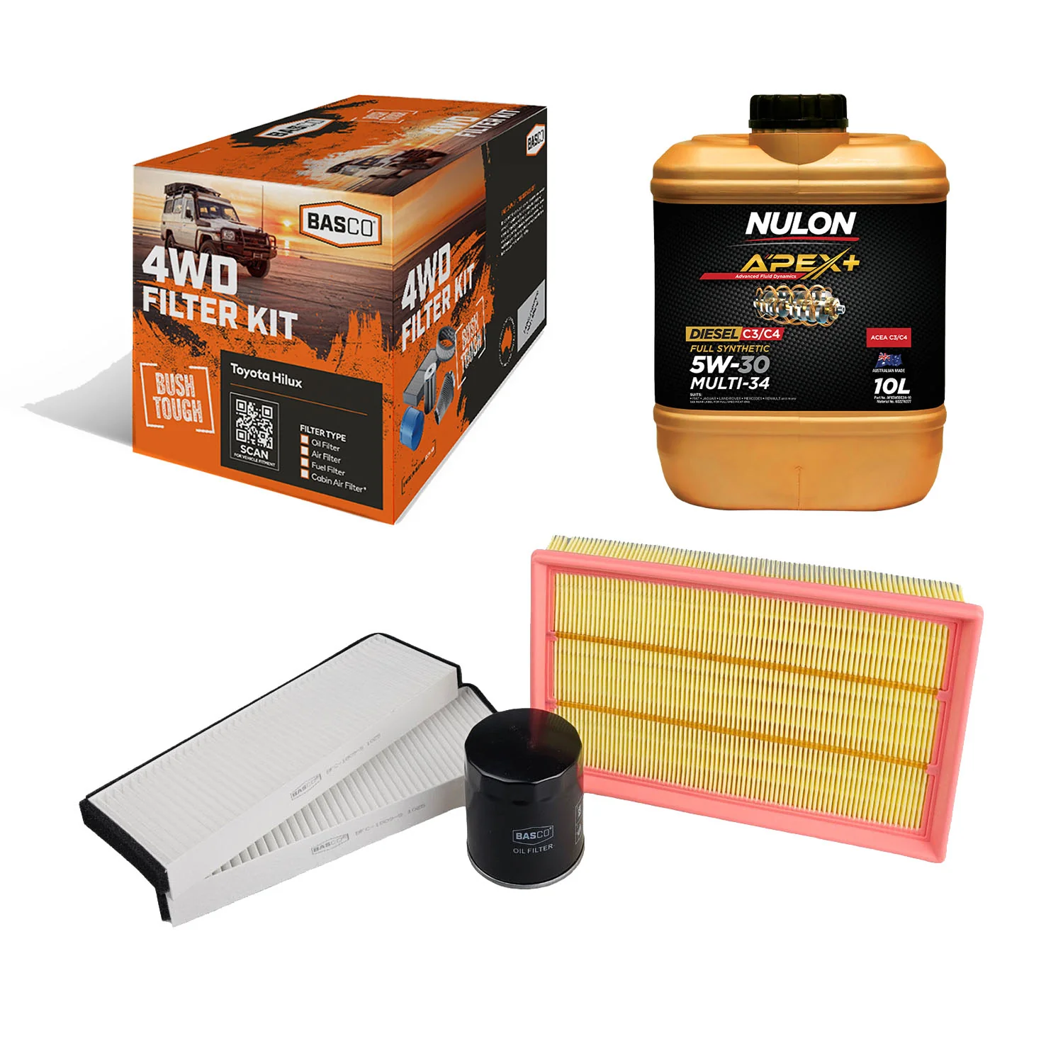 Oil Air Cabin Filter kit + Oil for Nissan Navara D40, Pathfinder R51 Diesel V9X